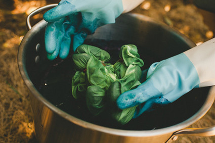 Indigo dyed bridal shower tools