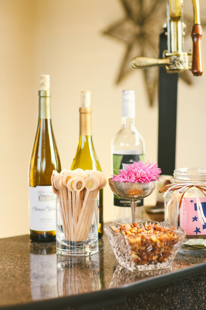 Bar with wooden cocktail stirrer