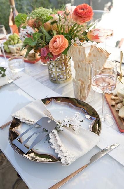 Midcentury modern bridal shower place setting
