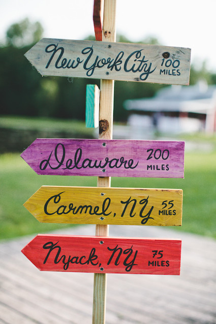 Colorful camp themed signage