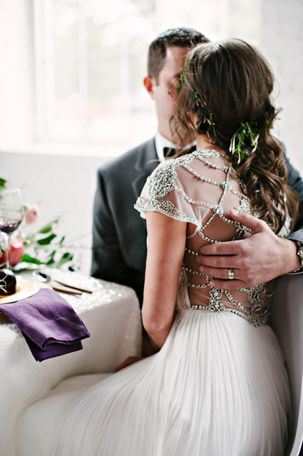 Wedding dress silver details