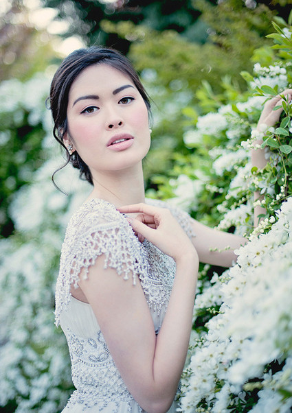 Ethereal silver wedding dress