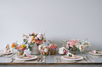 Pink and orange Mother's Day tablescape Inspiration