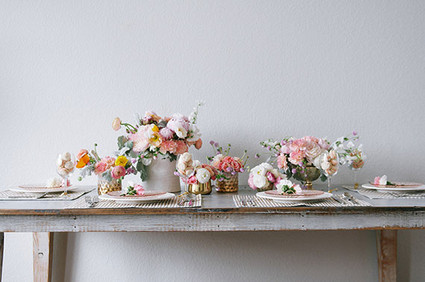 Pink and orange Mother's Day tablescape Inspiration