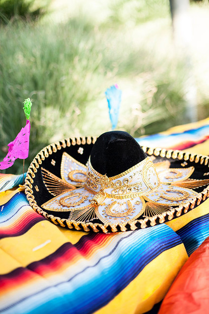 Cinco de Mayo rehearsal dinner sombrero decoration