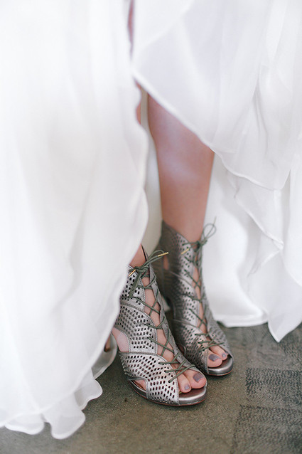 Joie silver wedding shoes