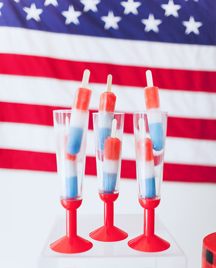 Red white and blue popsicles