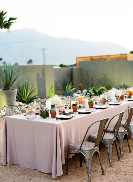 Palm Springs wedding reception tablescape