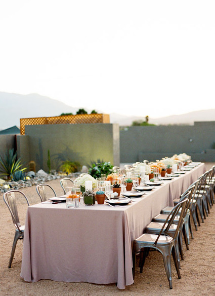 Palm Springs wedding reception tablescape