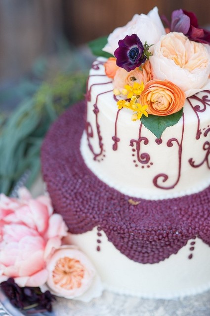 Floral wedding cake