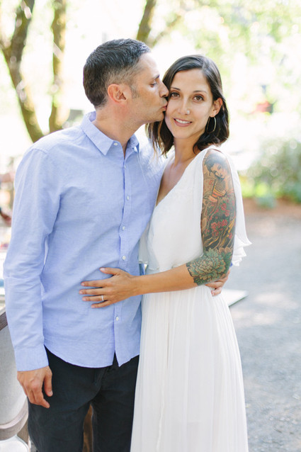 Outdoor dinner party portrait