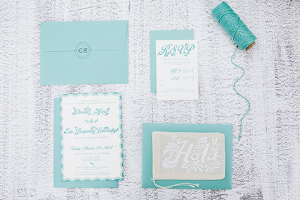 Blue wedding invitation