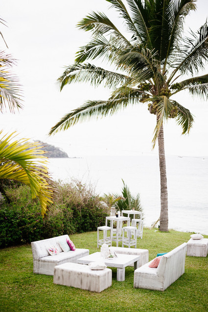 Outdoor wedding lounge area