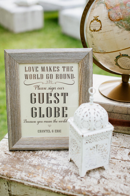 Vintage globe guest book