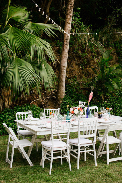 Outdoor wedding tablescape
