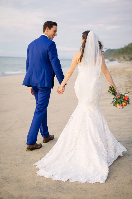 Beach wedding portrait