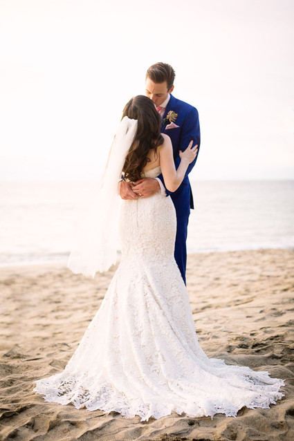 Beach wedding portrait
