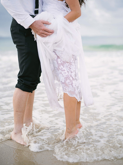 Beach wedding portrait