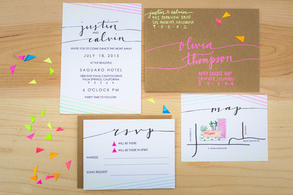 Neon wedding invitations Inspiration