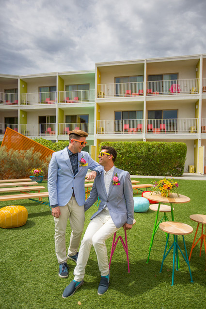 Saguaro Hotel Palm Springs wedding portraits