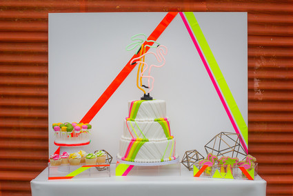 Neon modern dessert table