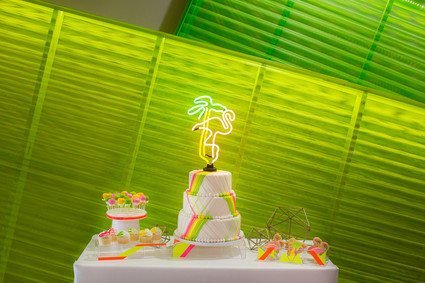 Neon modern dessert table