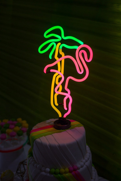 Neon cake topper