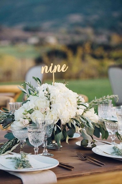 Gold table numbers Inspiration