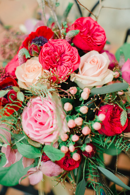 Pink wedding florals