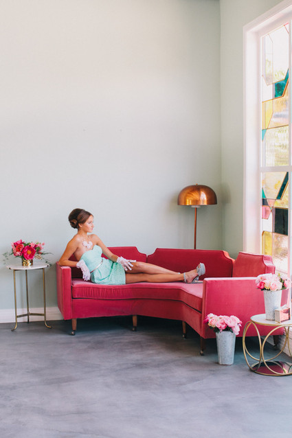 Modern pink lounge area