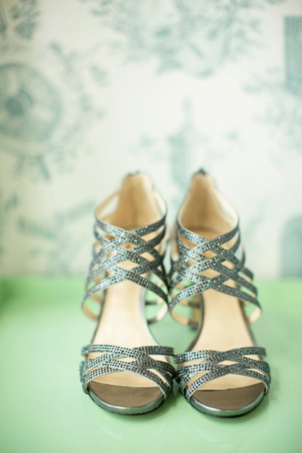 Silver wedding shoes