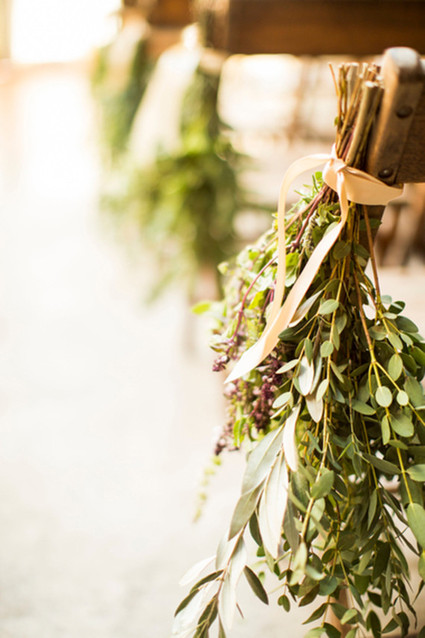 Olive branch leaf ceremony aisle decor