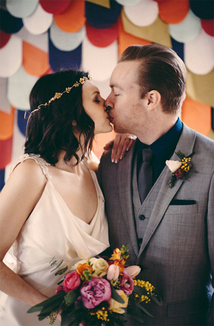 Industrial modern wedding portrait