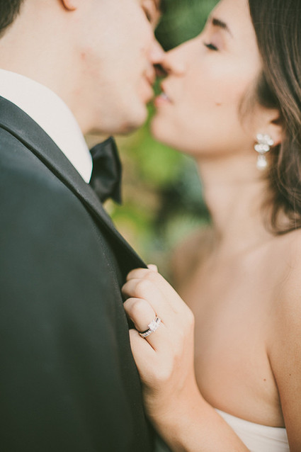 Kissing wedding portrait