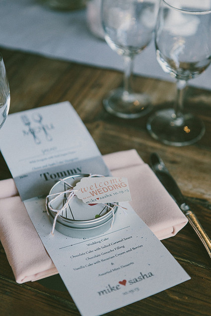 Place setting wedding favors