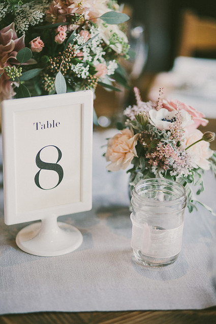 Black and white table numbers