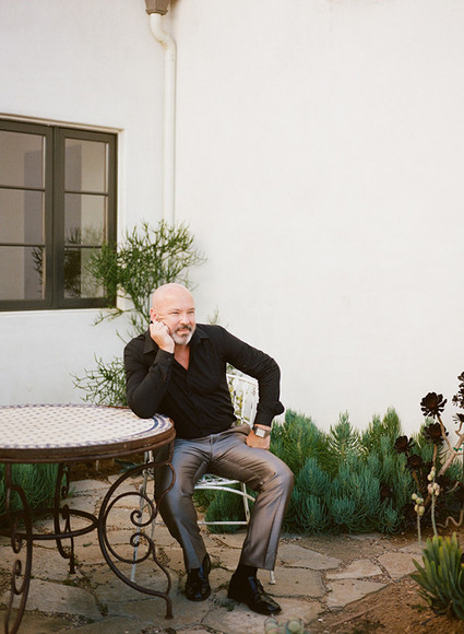 Malibu sunset elopement groom