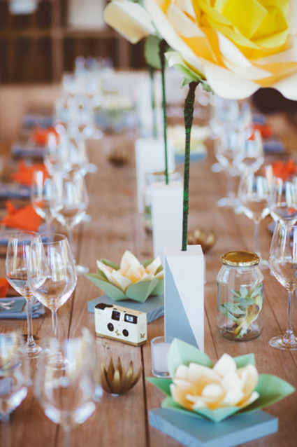 DIY paper flower tablescape