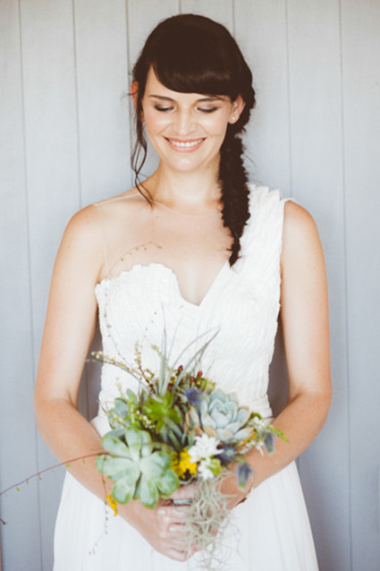 Bride with fishtail braid