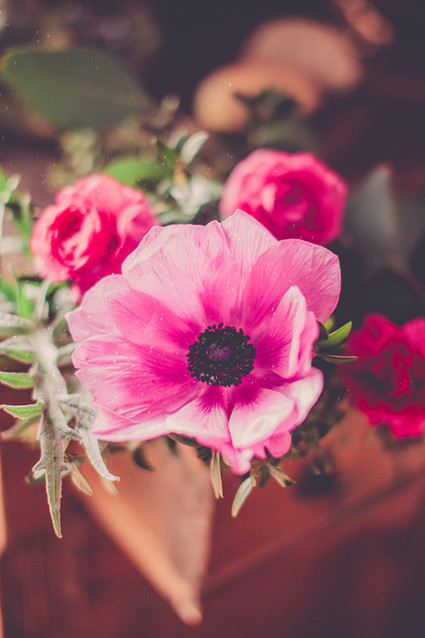Pink wedding florals