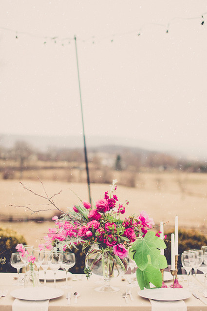 Pink wedding florals