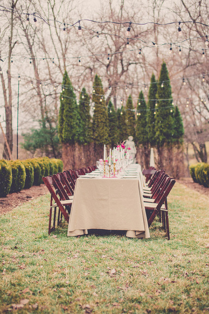 Outdoor rustic wedding reception