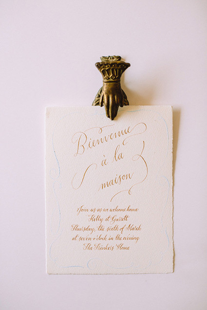 Gold and cream Marie Antoinette inspired invitiation