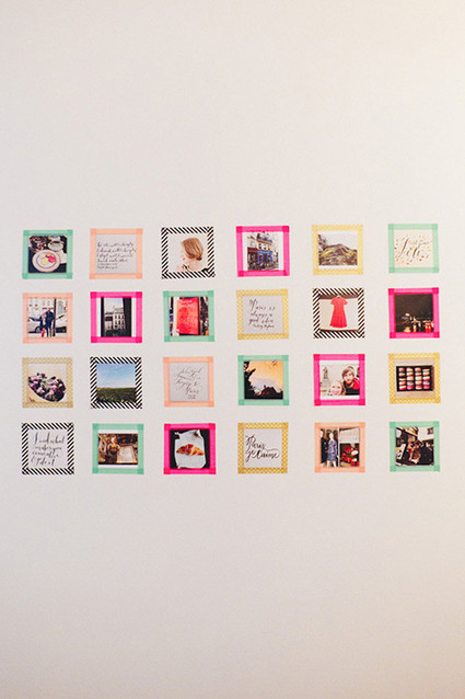 DIY colorful Instagram photo wall