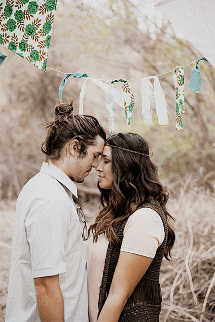 Bohemian inspired engagement portrait