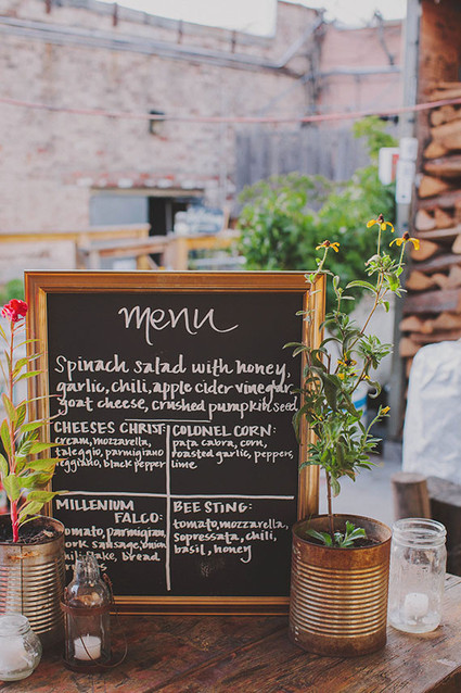 Modern chalkboard menu