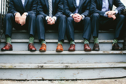Groomsmen with green socks