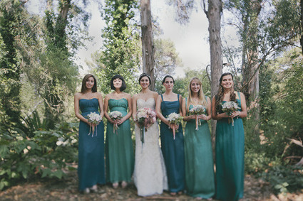 Outdoor bridemaids portrait