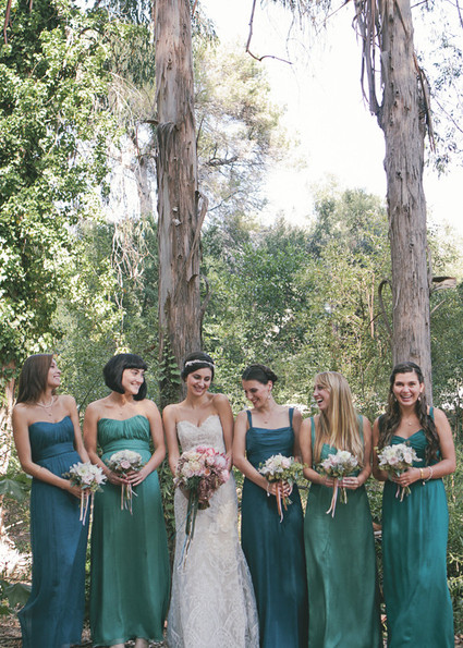 Outdoor bridesmaids portrait