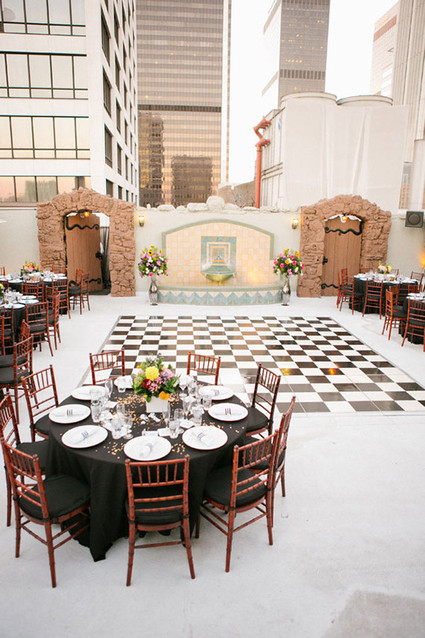 Modern downtown Los Angeles wedding reception